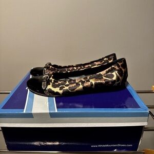 AGL Leopard Print Flats with Black Toe